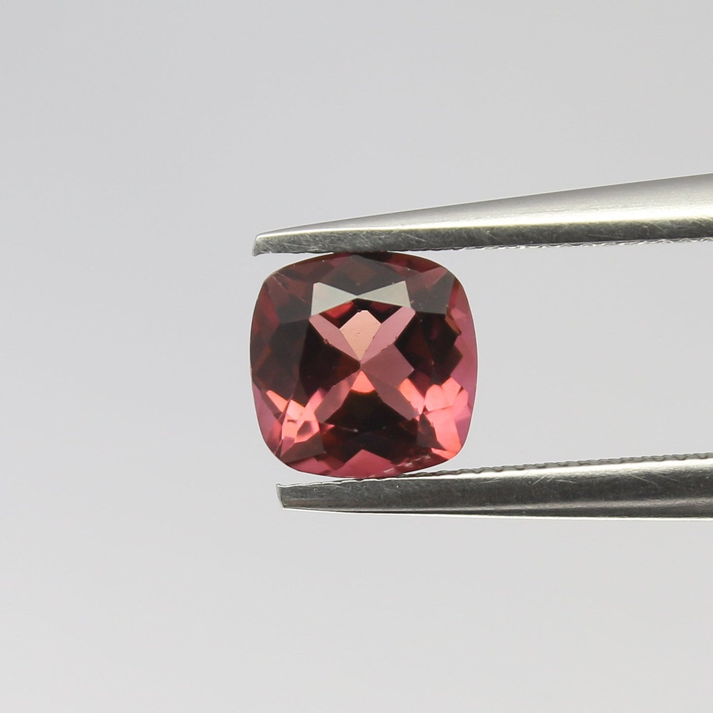 Natural Pink Tourmaline 0.96 Carat 6x6 MM Cushion Shape Faceted Gemstone