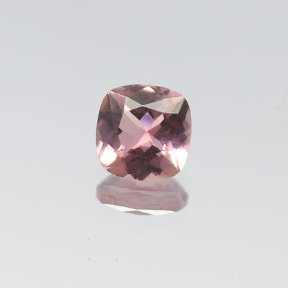 Natural Pink Tourmaline 0.79 Carat 6x6 MM Cushion Shape Faceted Gemstone