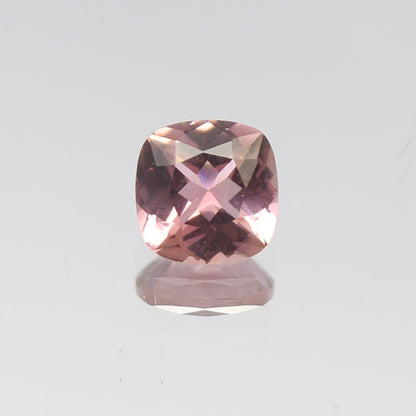 Natural Pink Tourmaline 0.79 Carat 6x6 MM Cushion Shape Faceted Gemstone