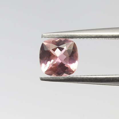 Natural Pink Tourmaline 0.79 Carat 6x6 MM Cushion Shape Faceted Gemstone