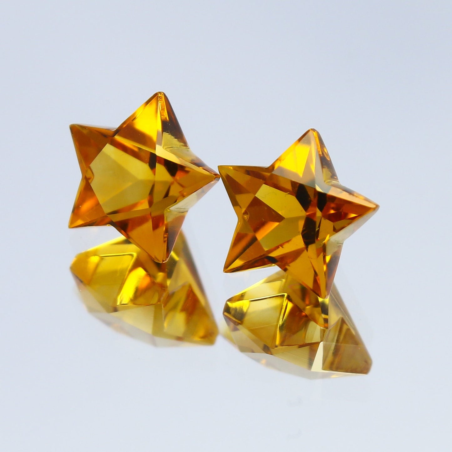 Natural Citrine Pair 2.15 Carat 7x7 MM Star Shape Faceted Gemstone Pair