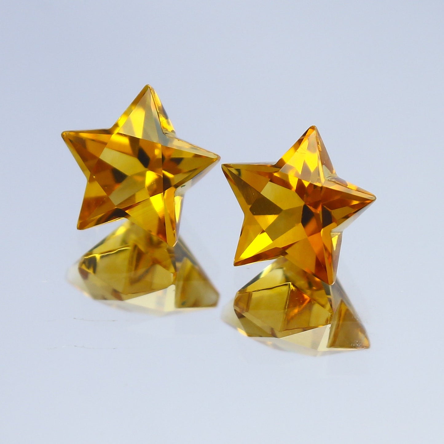 Natural Citrine Pair 1.98 Carat 7x7 MM Star Shape Faceted Gemstone Pair