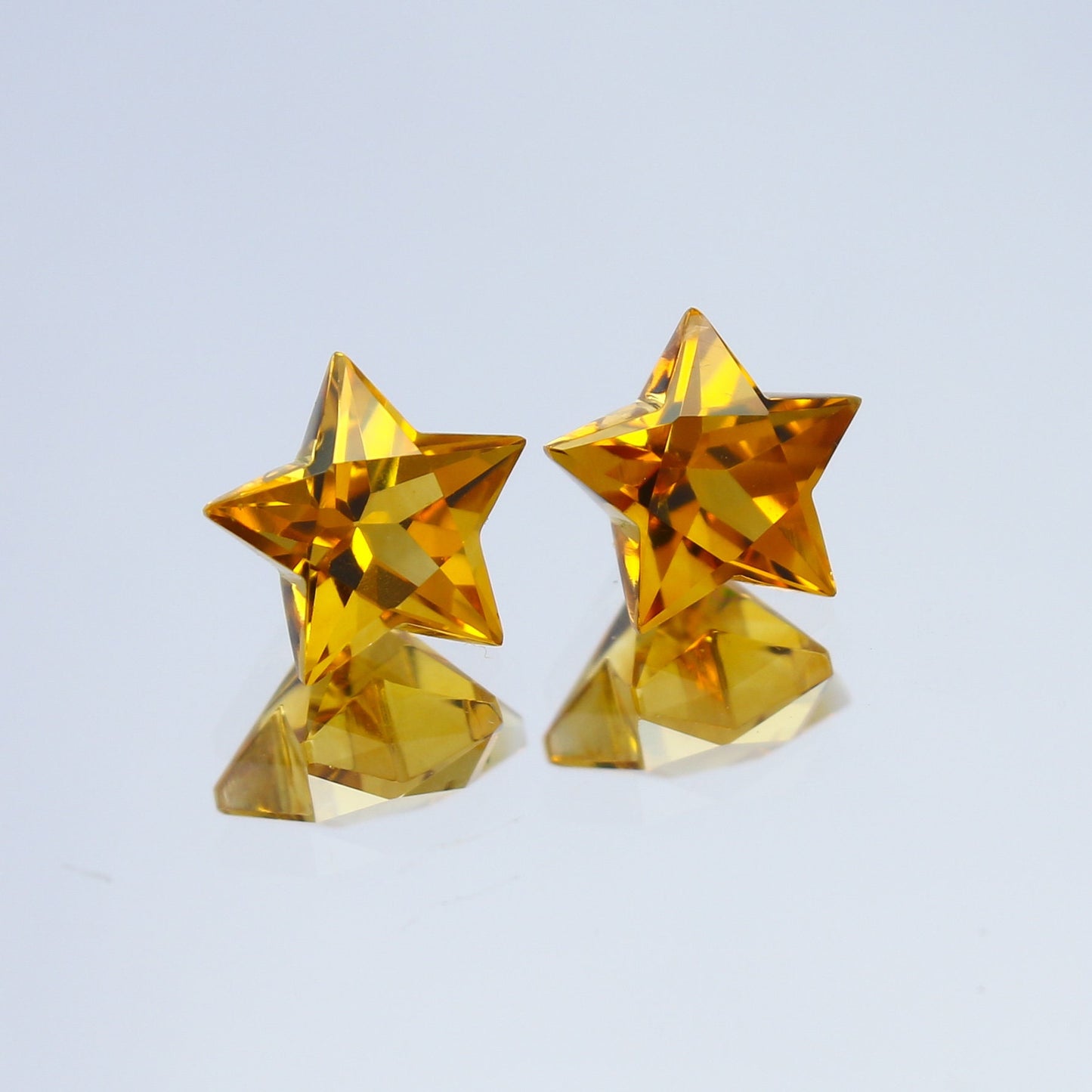 Natural Citrine Pair 1.98 Carat 7x7 MM Star Shape Faceted Gemstone Pair