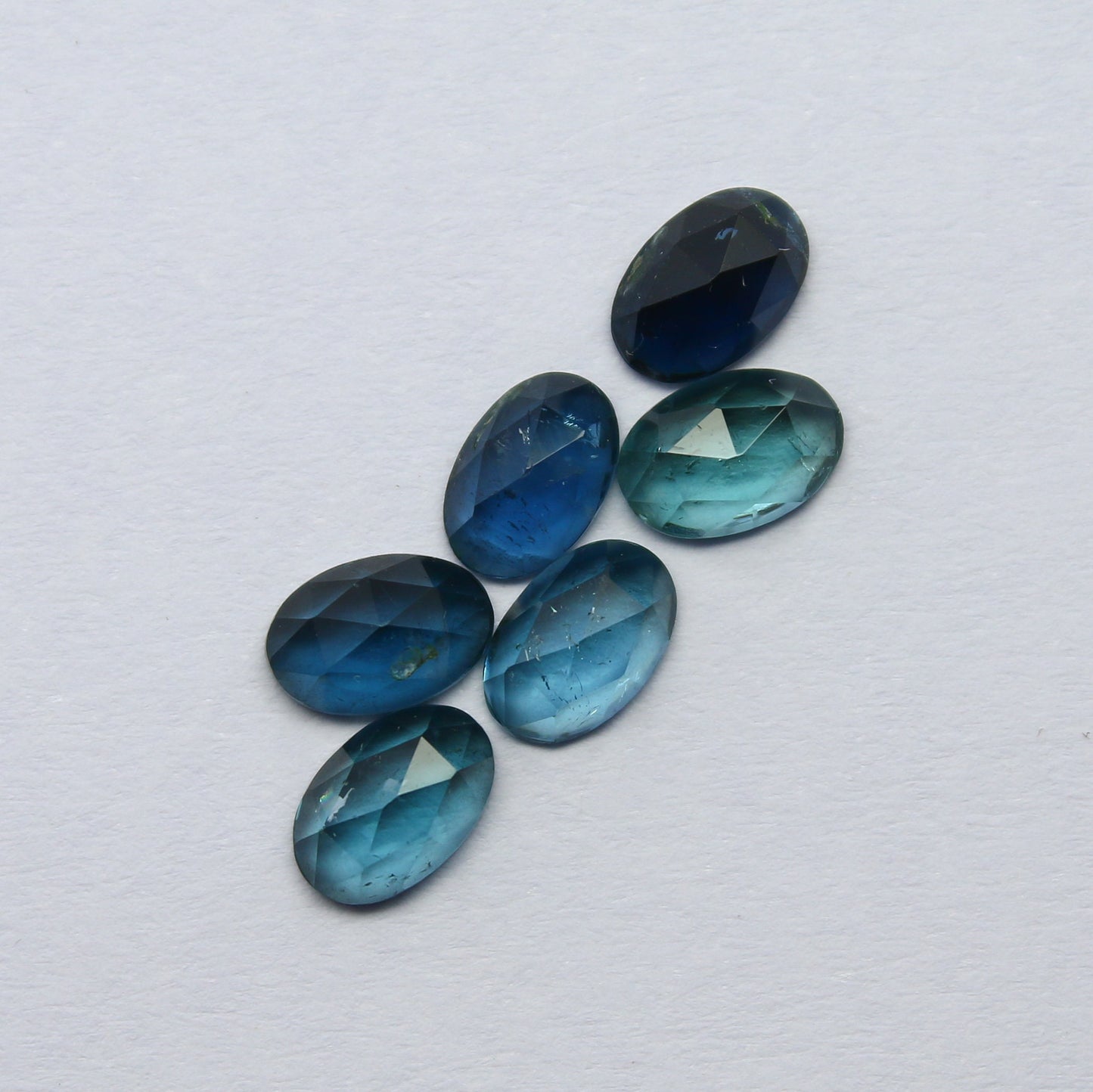 Natural Indicolite Tourmaline Rosecut Lot 6x4 MM Oval Shape Rosecut Gemstone Lot