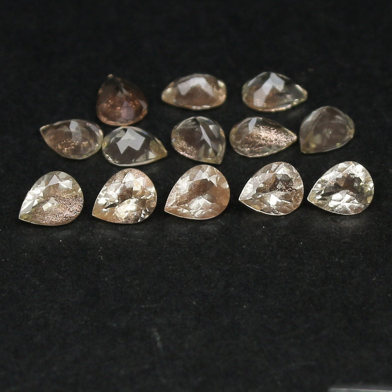 Natural Oregon Sunstone Lot 3.35 Carat 5x4 MM Pear Shape Faceted Gemstone 13 Piece Lot