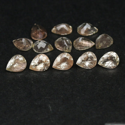 Natural Oregon Sunstone Lot 3.35 Carat 5x4 MM Pear Shape Faceted Gemstone 13 Piece Lot