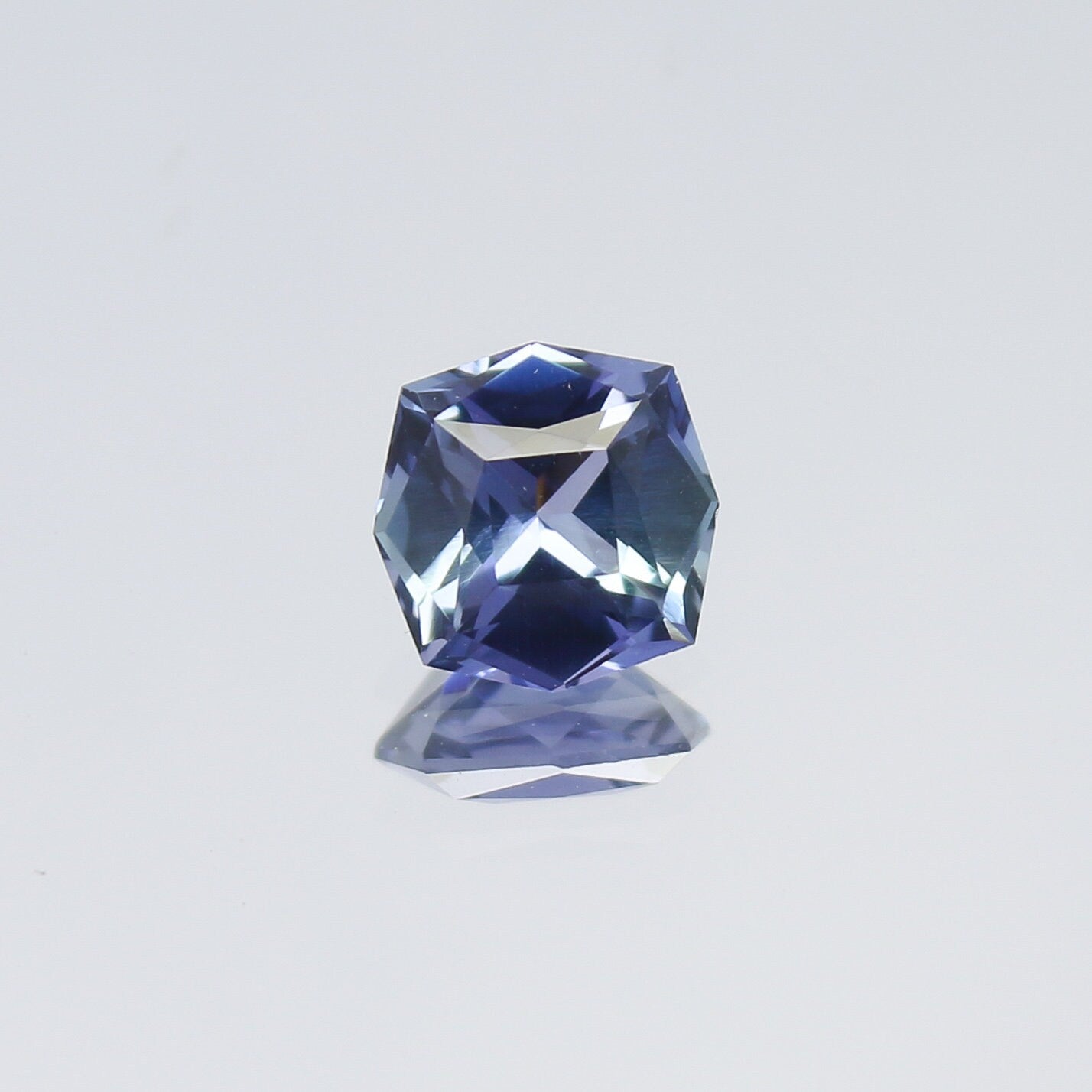 Natural Bi-Color Tanzanite 1.19 Carat 6.8x6.7 MM Fancy Shape Faceted Gemstone