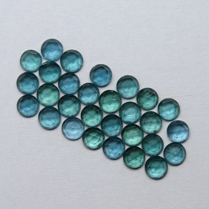 Natural Indicolite Tourmaline Lot 7.59 Carat 4x4 MM Round Shape Rosecut Gemstone 29 Piece Lot