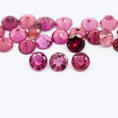 Natural Pink Tourmaline Carat 3x3 MM Round Shape Faceted Gemstone