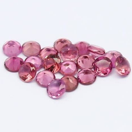 Natural Pink Tourmaline Carat 3x3 MM Round Shape Faceted Gemstone