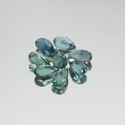 Natural Indicolite Tourmaline Lot 1.53 Carat 5x3 MM Pear Shape Faceted Gemstone 8 Piece Lot