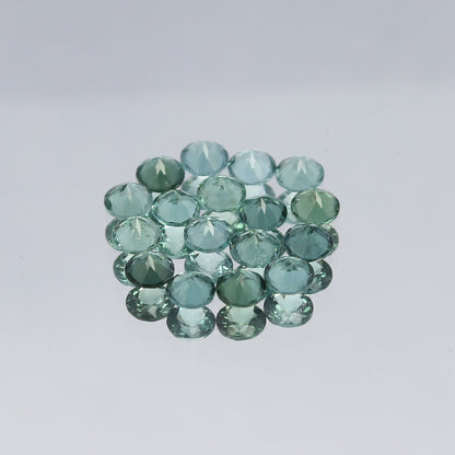 Natural Indicolite Tourmaline Lot 1.74 Carat 3x3 MM Round Shape Faceted Gemstone 17 Piece Lot