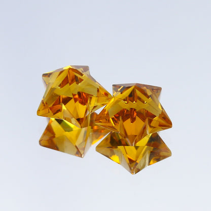 Natural Citrine Pair 2.15 Carat 7x7 MM Star Shape Faceted Gemstone Pair