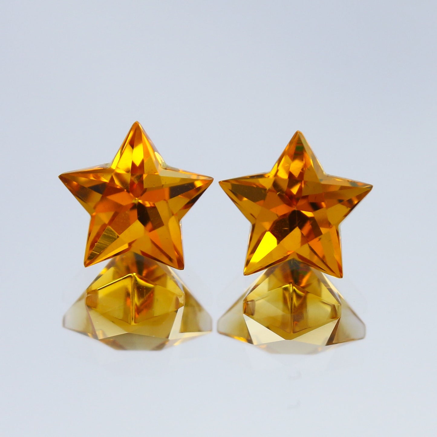 Natural Citrine Pair 2.15 Carat 7x7 MM Star Shape Faceted Gemstone Pair