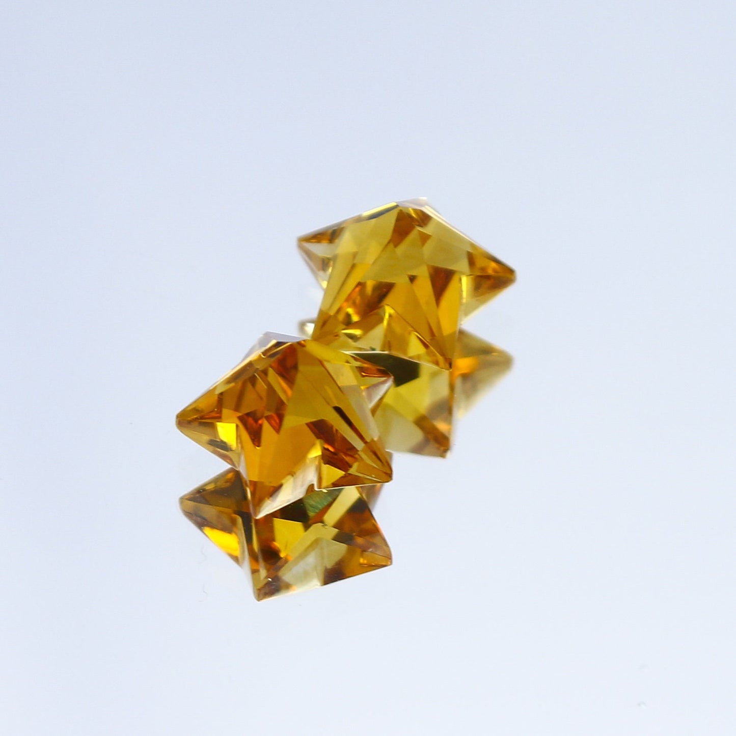 Natural Citrine Pair 1.98 Carat 7x7 MM Star Shape Faceted Gemstone Pair