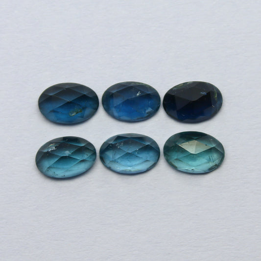 Natural Indicolite Tourmaline Rosecut Lot 6x4 MM Oval Shape Rosecut Gemstone Lot