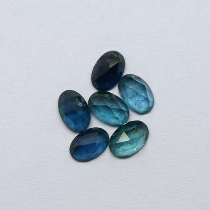 Natural Indicolite Tourmaline Rosecut Lot 6x4 MM Oval Shape Rosecut Gemstone Lot