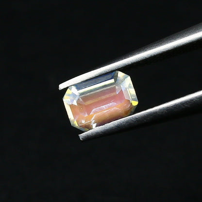 Natural Rare Pink Orange Rainbow Moonstone 0.51 Carat 5.7x4.1 MM Octagon Shape Faceted Gemstone