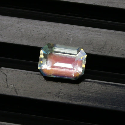 Natural Rare Pink Orange Rainbow Moonstone 0.51 Carat 5.7x4.1 MM Octagon Shape Faceted Gemstone