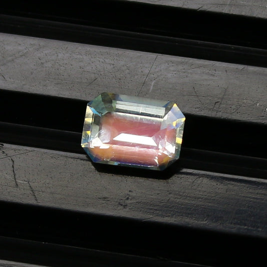 Natural Rare Pink Orange Rainbow Moonstone 0.51 Carat 5.7x4.1 MM Octagon Shape Faceted Gemstone