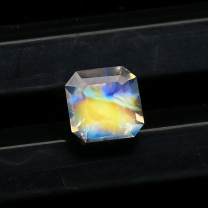 Natural Multi-Fire Rainbow Moonstone 0.44 Carat 4.6x4.6 MM Octagon Shape Faceted Gemstone