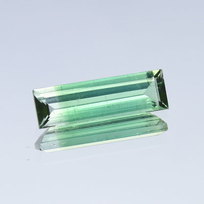 Natural Bi-color Tourmaline 1.41 Carat 13x4 MM Baguette Shape Faceted Gemstone