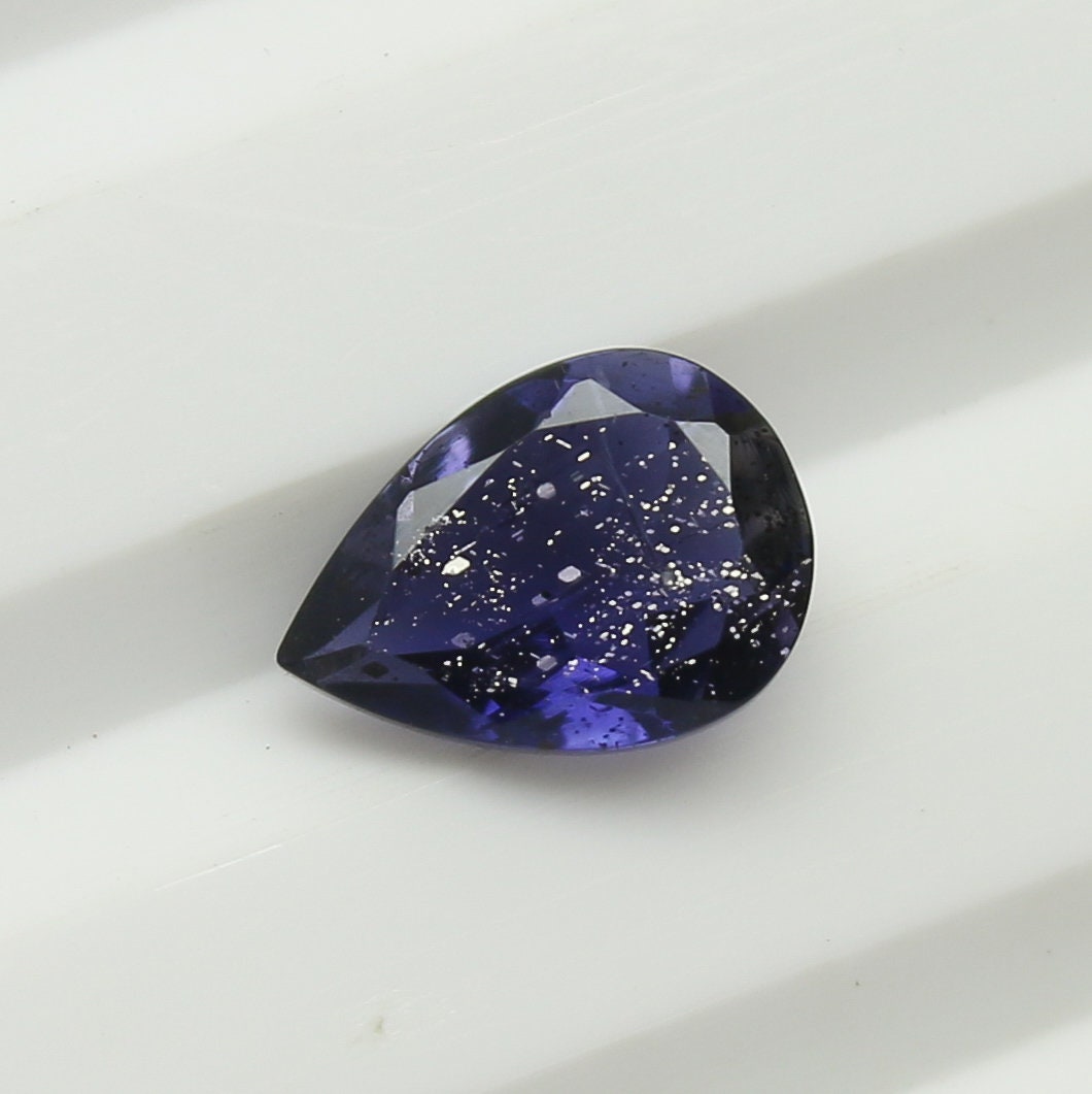 Natural Iolite Sunstone 0.70 Carat 7.5x5.4 MM Pear Shape Faceted Gemstone