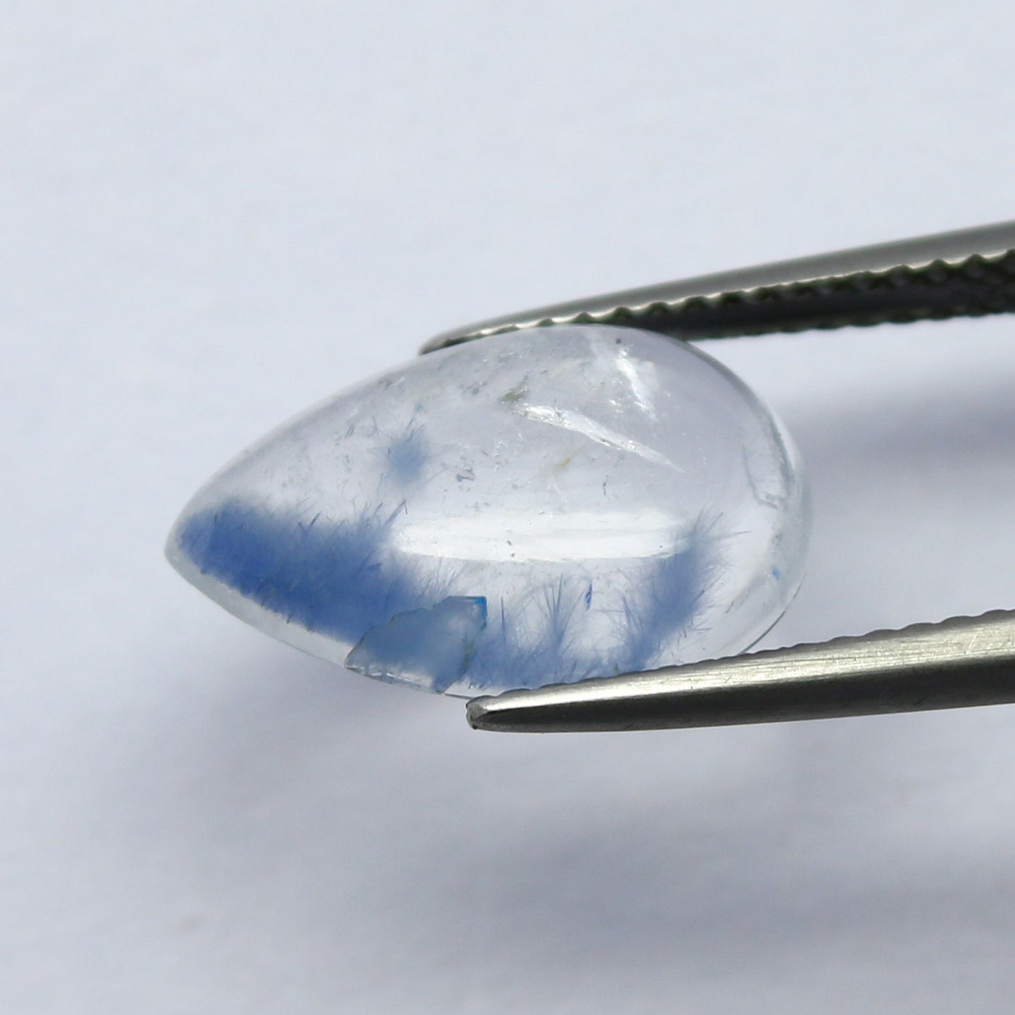 Natural Dumortierite Quartz 3.79 Carat 14.5x9.7 MM Pear shape Cabochon Gemstone