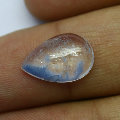 Natural Dumortierite Quartz 3.79 Carat 14.5x9.7 MM Pear shape Cabochon Gemstone