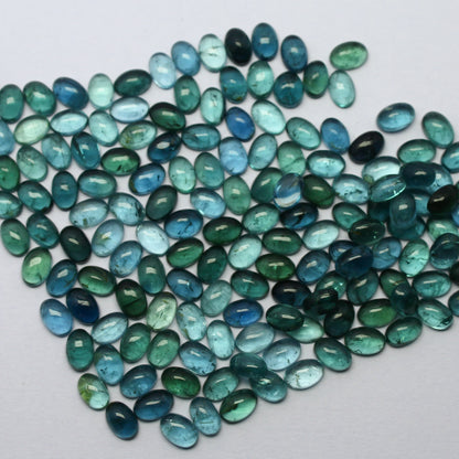 Natural Indicolite Tourmaline Lot 6x4 MM Oval Shape Cabochon Gemstone Lot