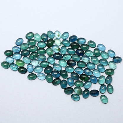 Natural Indicolite Tourmaline Lot 7x5 MM Oval Shape Cabochon Gemstone Lot