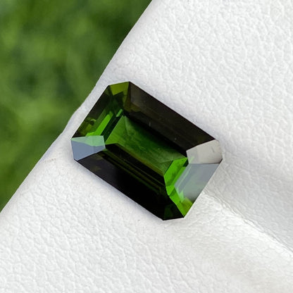 Natural Flawless Green Tourmaline 2.44 Carat 9.7x6.9 MM Octagon Shape Faceted Gemstone