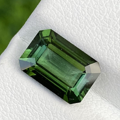 Natural Eye Clean Green Tourmaline 2.48 Carat 10x6.8 MM Octagon Shape Faceted Gemstone