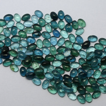 Natural Indicolite Tourmaline Lot 6x4 MM Oval Shape Cabochon Gemstone Lot