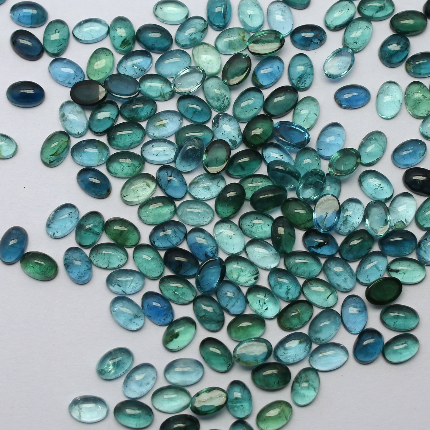 Natural Indicolite Tourmaline Lot 6x4 MM Oval Shape Cabochon Gemstone Lot