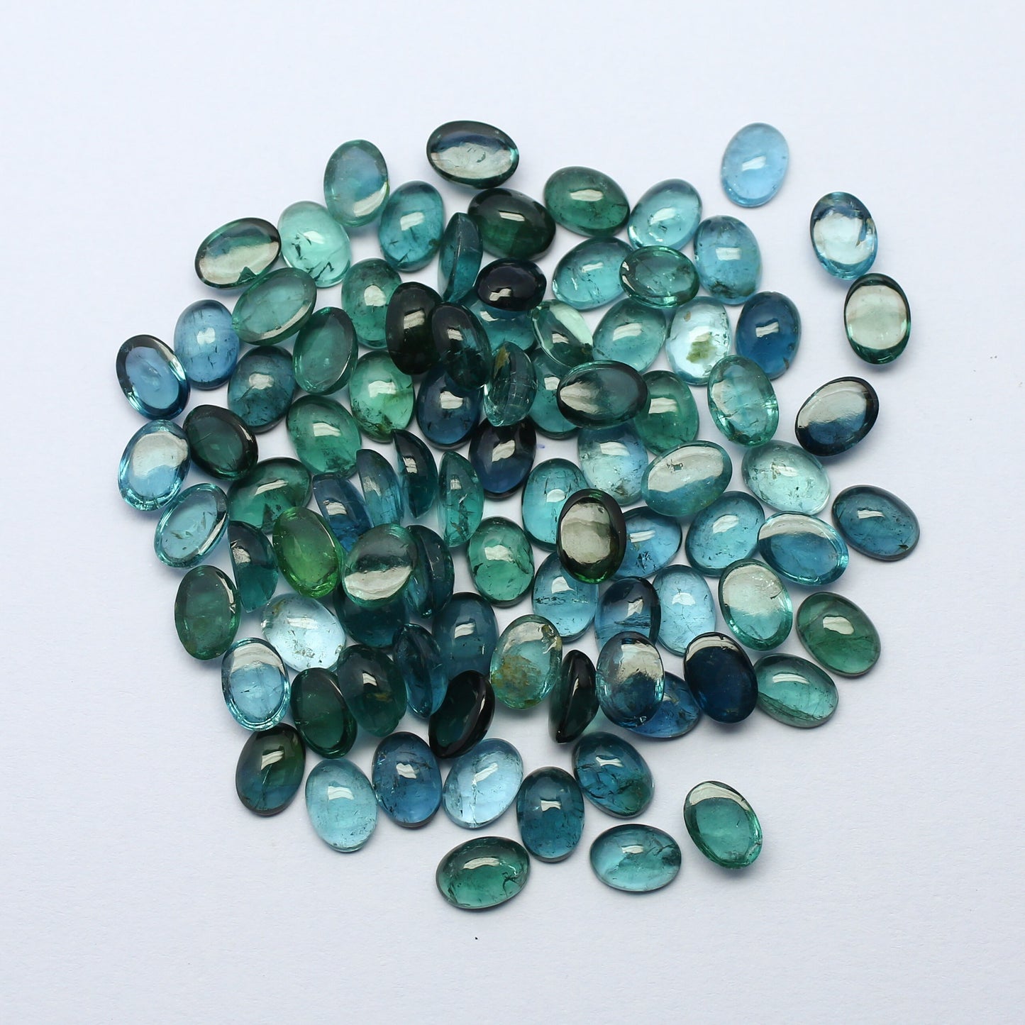 Natural Indicolite Tourmaline Lot 7x5 MM Oval Shape Cabochon Gemstone Lot