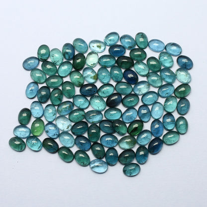 Natural Indicolite Tourmaline Lot 7x5 MM Oval Shape Cabochon Gemstone Lot