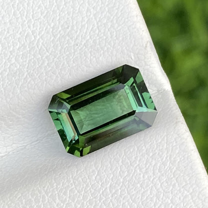 Natural Eye Clean Green Tourmaline 2.48 Carat 10x6.8 MM Octagon Shape Faceted Gemstone