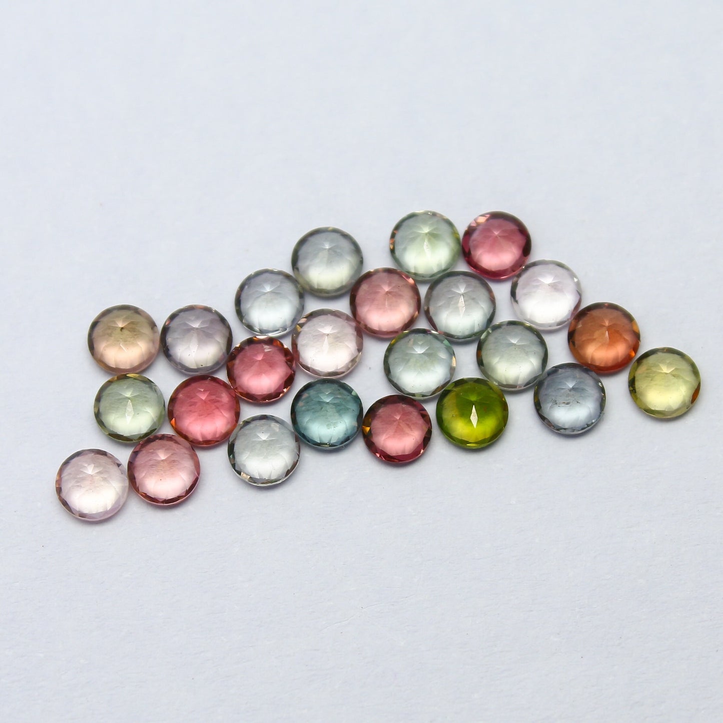 Natural Multi-Color Tourmaline Lot 4.08 Carat 3.5x3.5 MM Round Shape Faceted Gemstone 24 Piece Lot