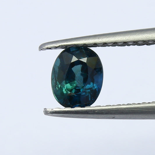 Natural Teal Blue Sapphire 0.67 Carat 5.4x4.2 MM Oval Shape Faceted Gemstone