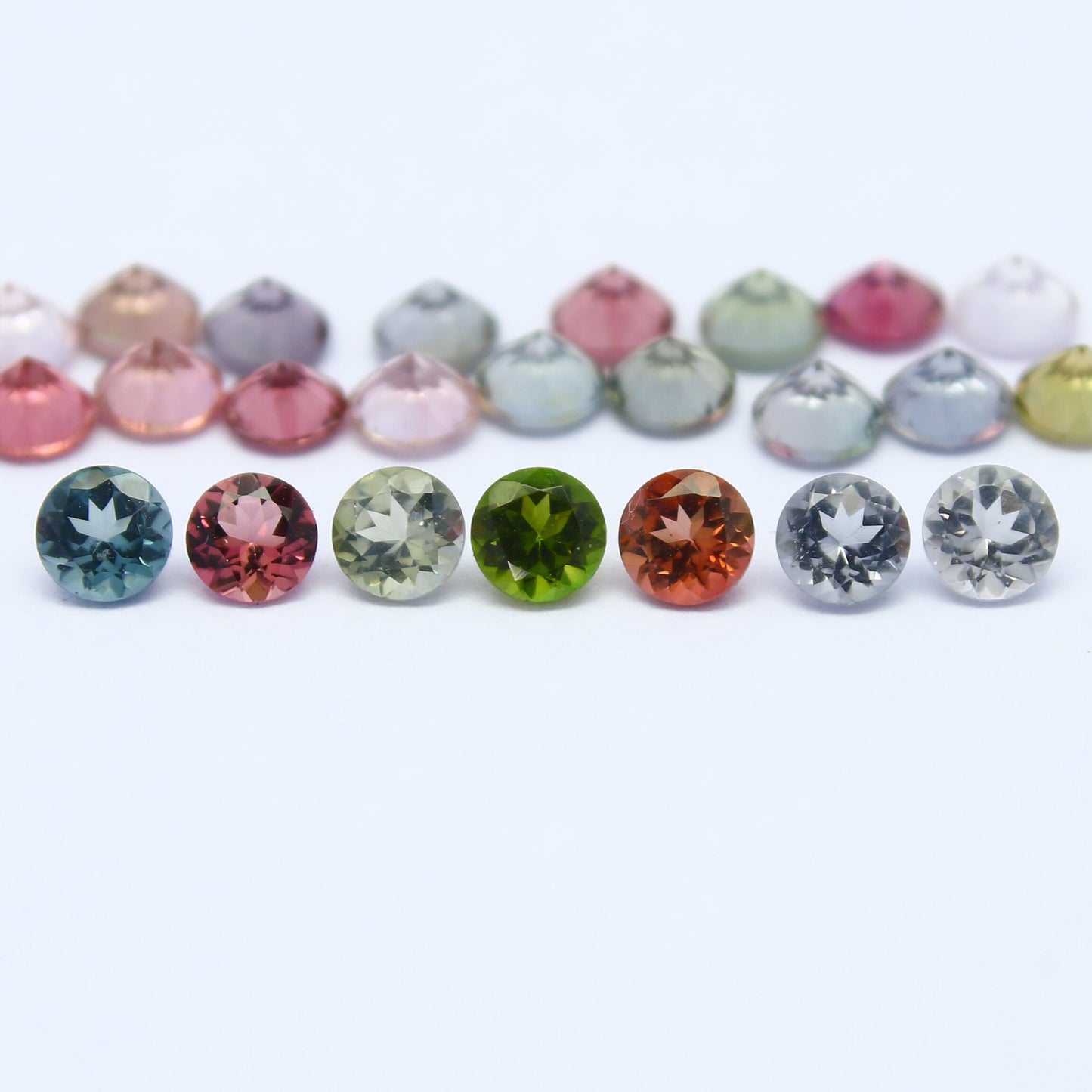 Natural Multi-Color Tourmaline Lot 4.08 Carat 3.5x3.5 MM Round Shape Faceted Gemstone 24 Piece Lot