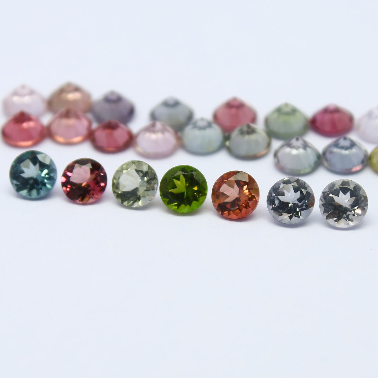 Natural Multi-Color Tourmaline Lot 4.08 Carat 3.5x3.5 MM Round Shape Faceted Gemstone 24 Piece Lot