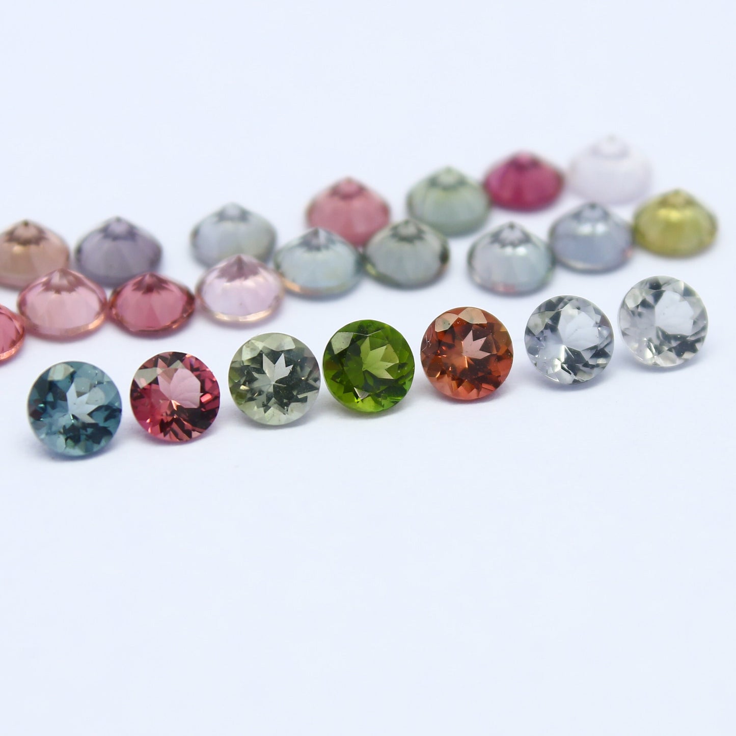 Natural Multi-Color Tourmaline Lot 4.08 Carat 3.5x3.5 MM Round Shape Faceted Gemstone 24 Piece Lot