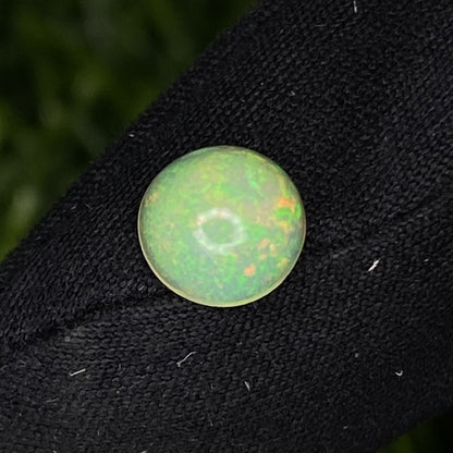 Natural Ethiopian Opal 0.67 Carat 6.5x6.5 MM Round Shape Cabochon Gemstone