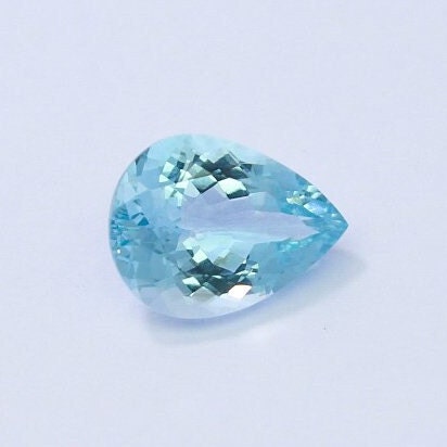 Natural Flawless Aquamarine 4.16 Carat 13.3x10 MM Pear Shape Faceted Gemstone