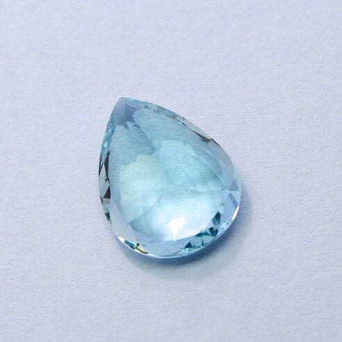 Natural Flawless Aquamarine 4.16 Carat 13.3x10 MM Pear Shape Faceted Gemstone