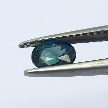 Natural Teal Blue Sapphire 0.67 Carat 5.4x4.2 MM Oval Shape Faceted Gemstone