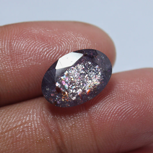 Natural Rare BloodShot Iolite Sunstone 4.28 Carat 14.1x9.7 MM Oval Shape Faceted Gemstone