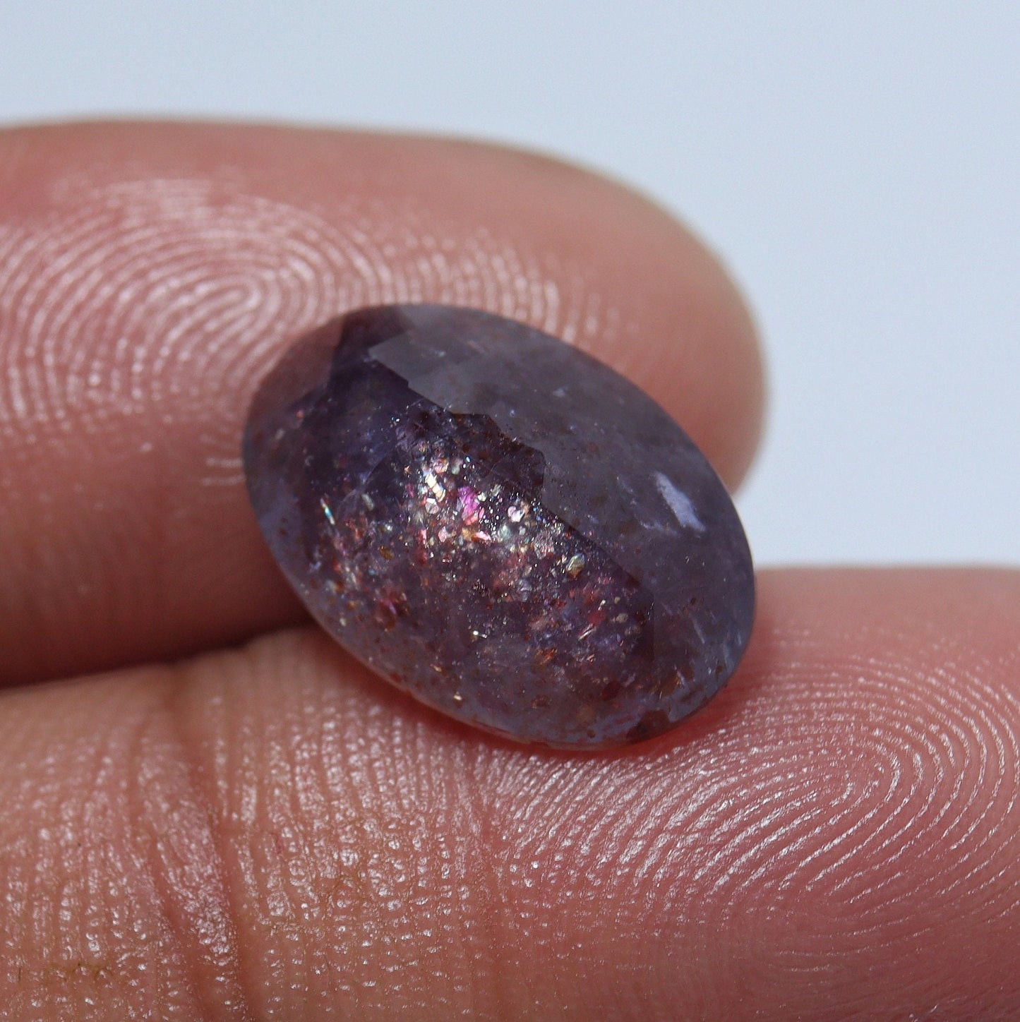 Natural Rare BloodShot Iolite Sunstone 4.28 Carat 14.1x9.7 MM Oval Shape Faceted Gemstone