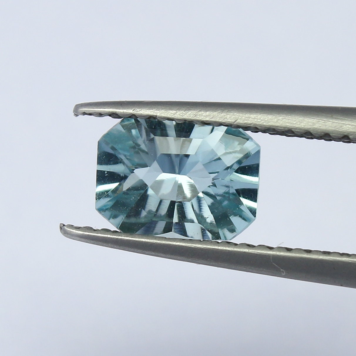 Natural Aquamarine 0.92 Carat 7.5x5.5 MM Concave Cut Faceted Gemstone